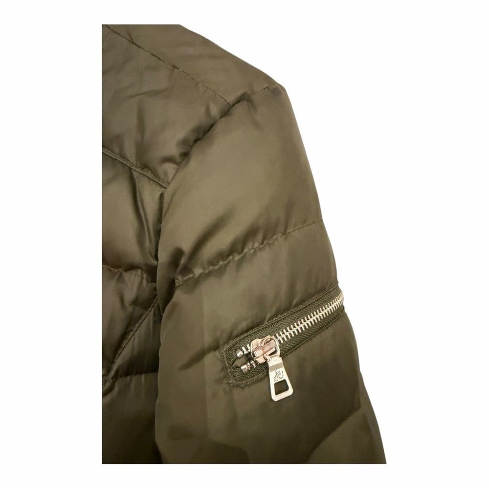 Sam Edelman Olive Green Lightweight Long Quilted Puffer Coat S Transition - Picture 4 of 11
